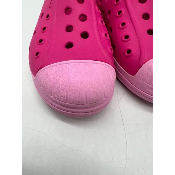 Crocs Kids Slip-On Water Shoes Girls Size 11 Pink Ventilation Holes Toe Cap - Picture 12 of 13